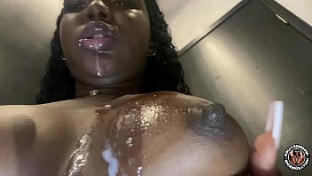 Dark-hued dolls get wet and insatiable in this hot video