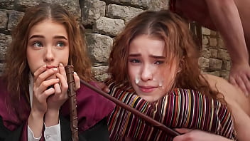 All-natural ginger-haired Hermione fights with a spell in homemade flick