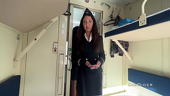 Young damsel tempts conductor on train and has fuck-a-thon during break